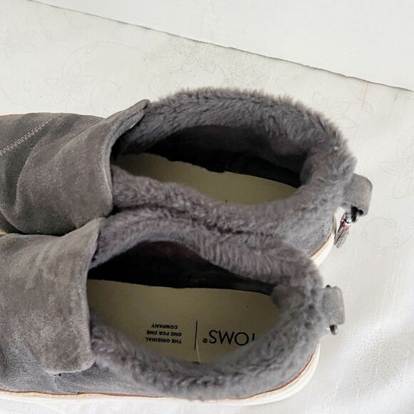 Toms Paxton Slip on Sherpa lined Gray Suede Sneaker Boots Sz Womens 9 - Picture 6 of 8